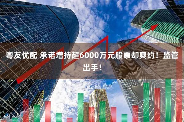 粤友优配 承诺增持超6000万元股票却爽约！监管出手！