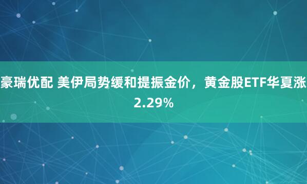 豪瑞优配 美伊局势缓和提振金价，黄金股ETF华夏涨2.29%